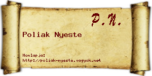 Poliak Nyeste névjegykártya